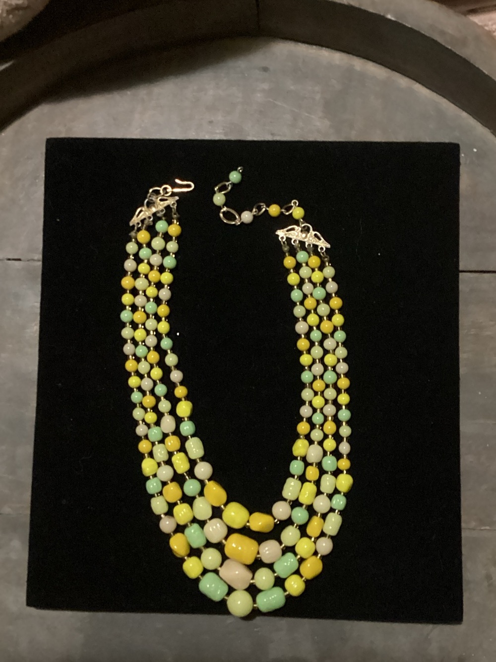 Layered Yellow & Mint Bead Necklace - Women Jewelry